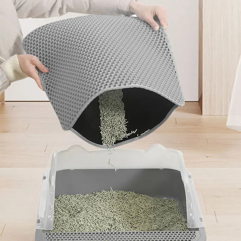 CleanPaw Max™ – Tapis de Litière Double-Couche Antidérapant & Imperméable