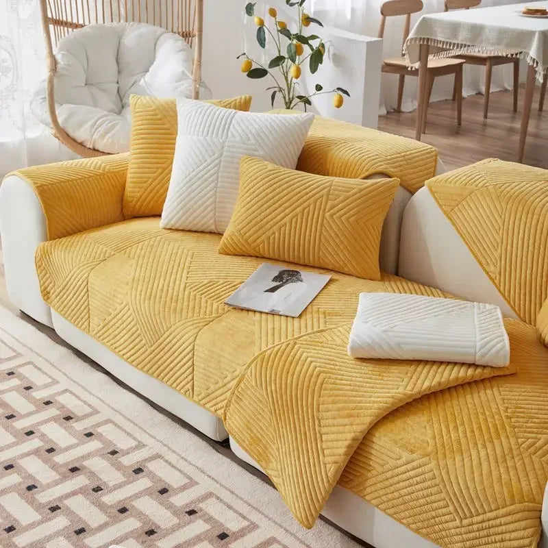 Protège Canapé Épais Chenille Motif Chevron
