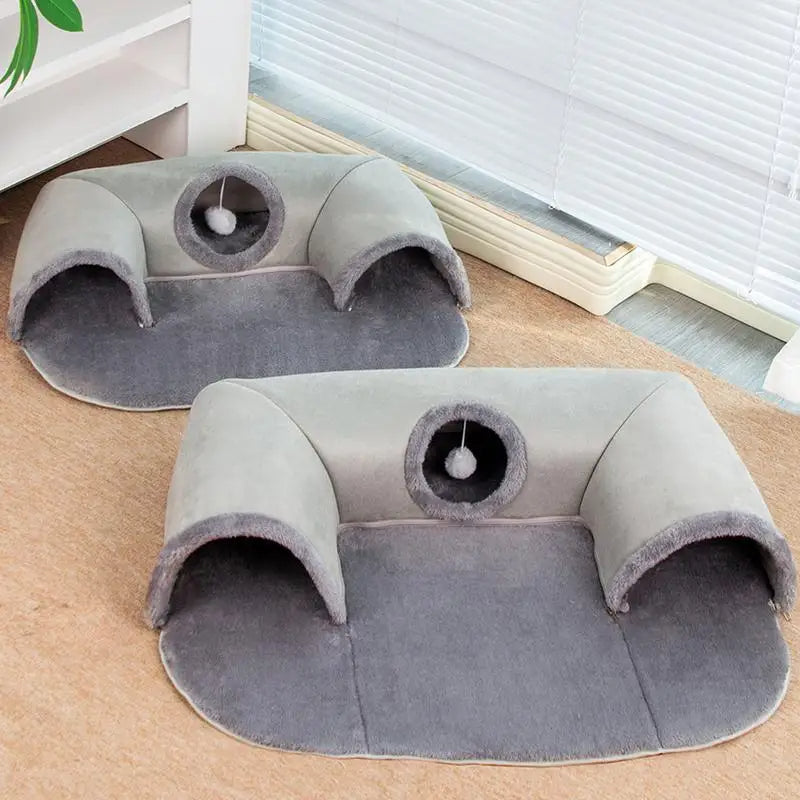 CatTunnel - Lit et Tunnel de Jeu 3-en-1 pour Chat