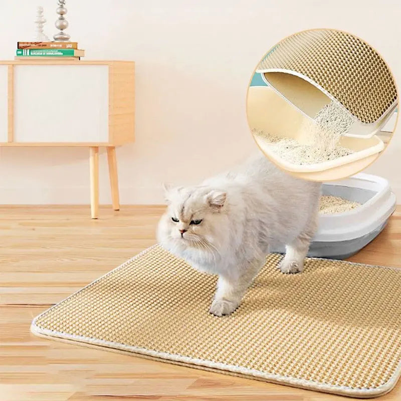 CleanPaw Max™ – Tapis de Litière Double-Couche Antidérapant & Imperméable
