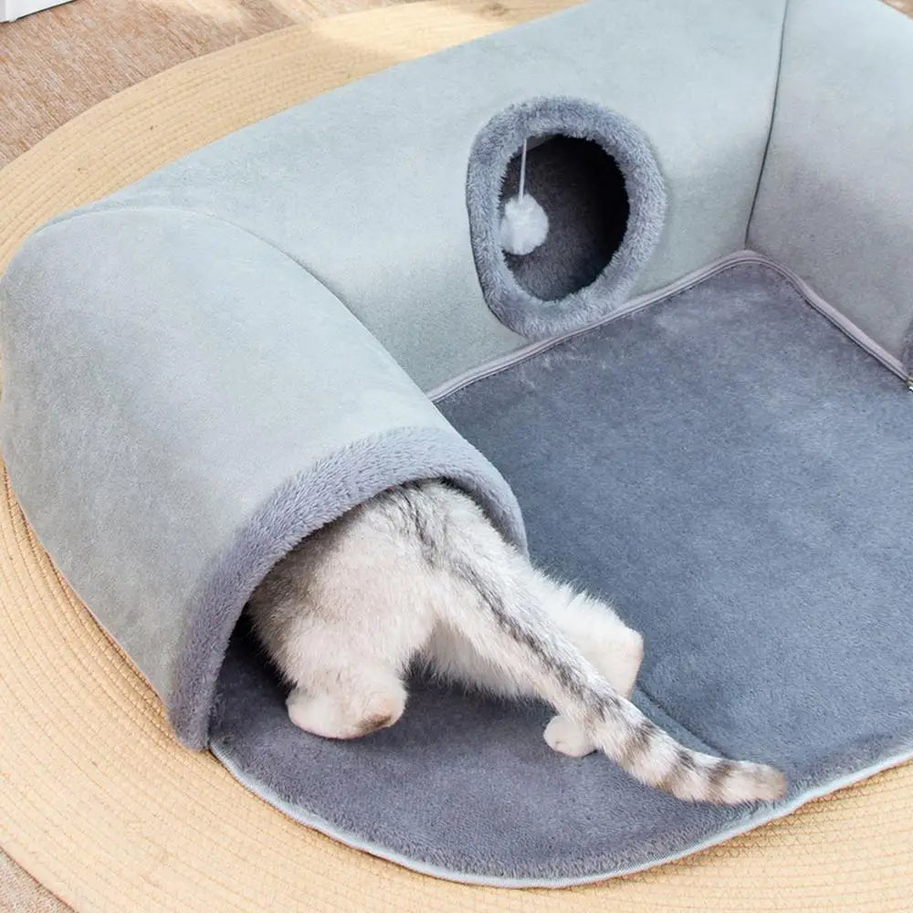 CatTunnel - Lit et Tunnel de Jeu 3-en-1 pour Chat