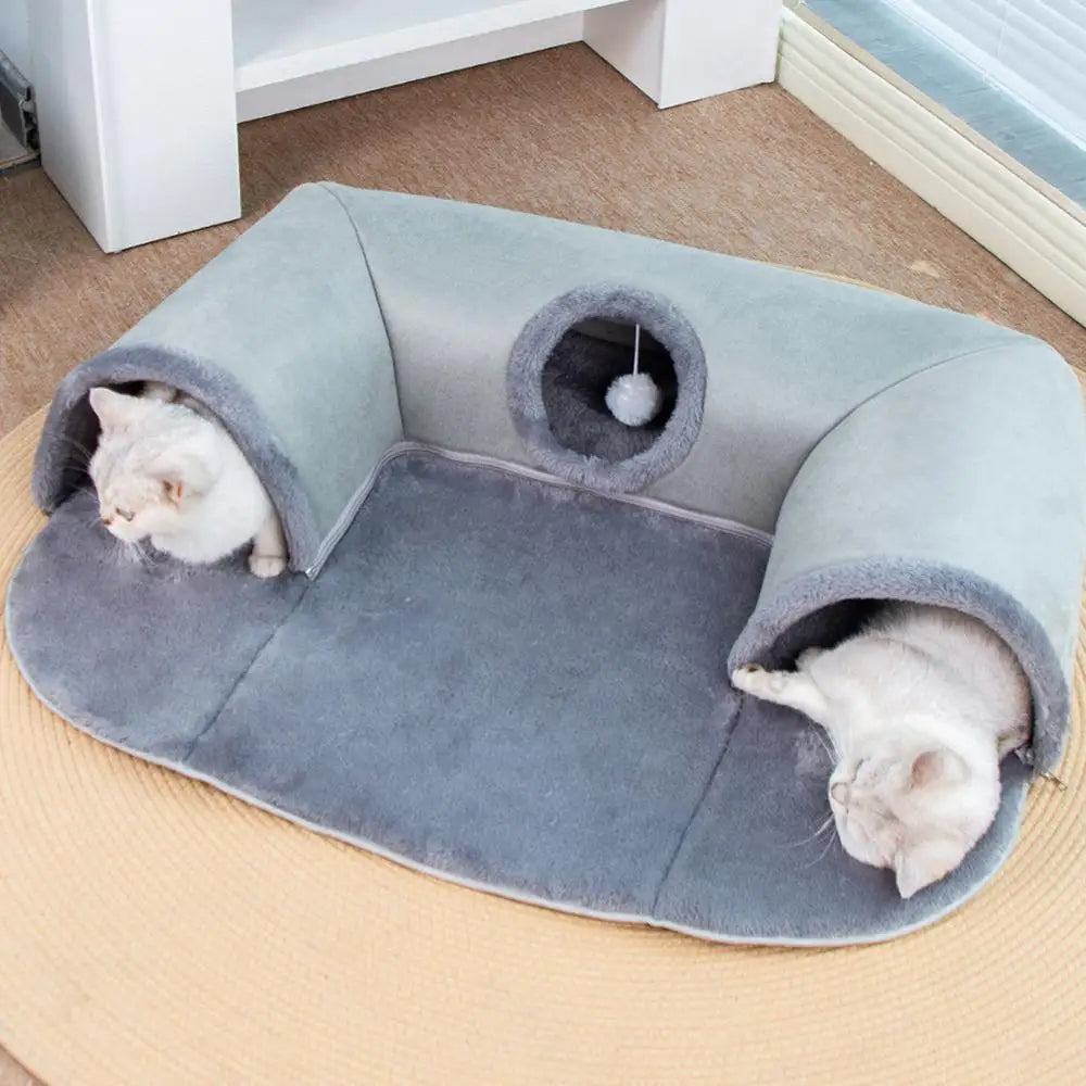 CatTunnel - Lit et Tunnel de Jeu 3-en-1 pour Chat