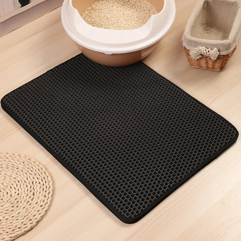 CleanPaw Max™ – Tapis de Litière Double-Couche Antidérapant & Imperméable