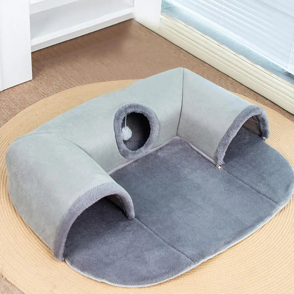 CatTunnel - Lit et Tunnel de Jeu 3-en-1 pour Chat