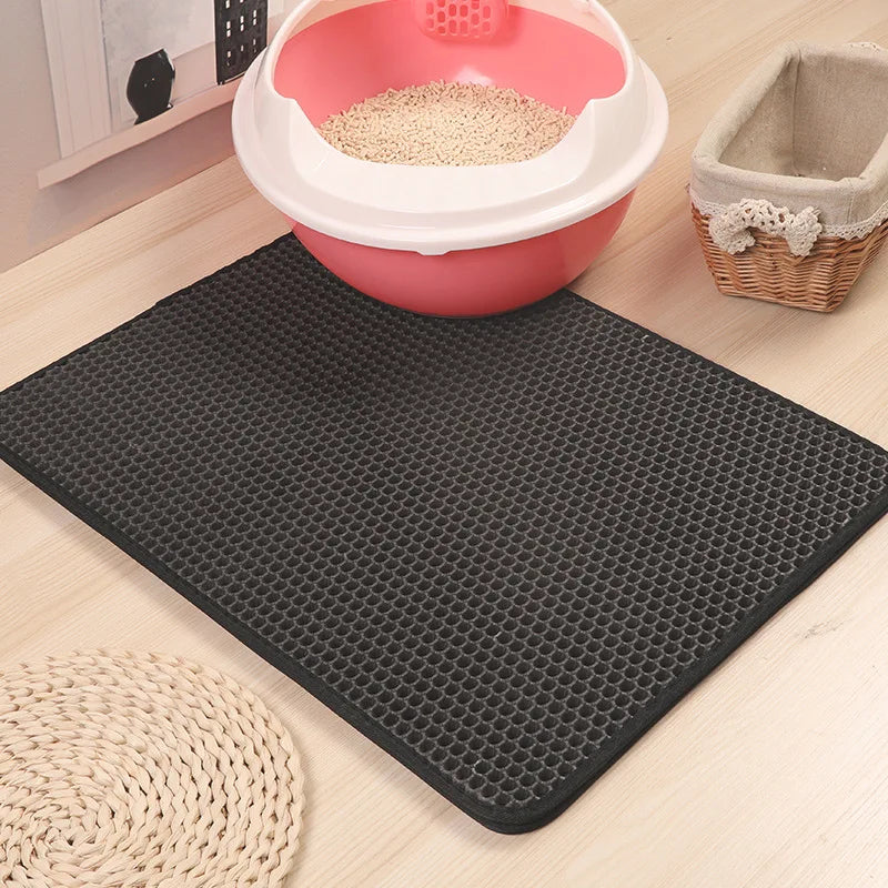CleanPaw Max™ – Tapis de Litière Double-Couche Antidérapant & Imperméable