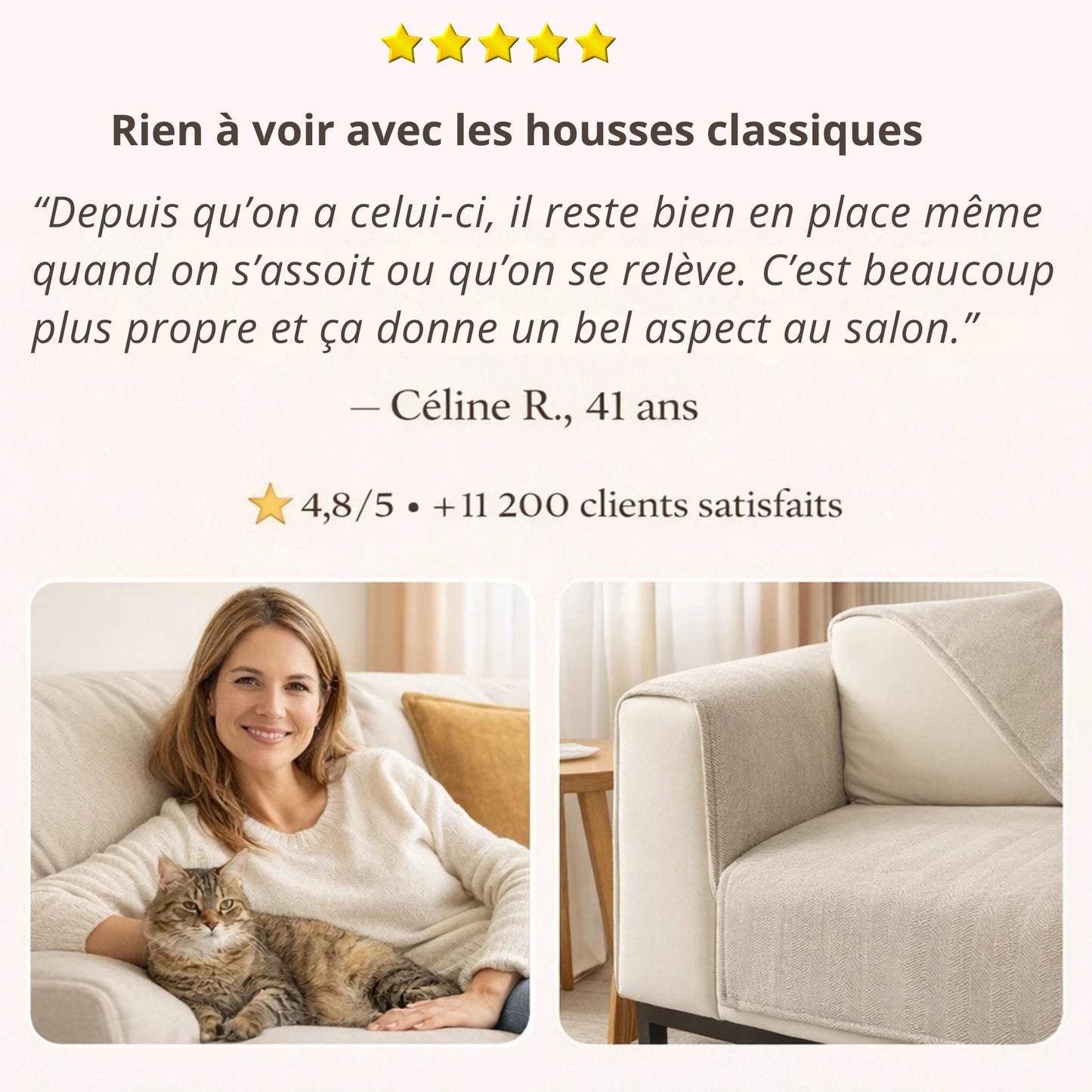 Protège-Canapé Luxueux en Chenille Herringbone
