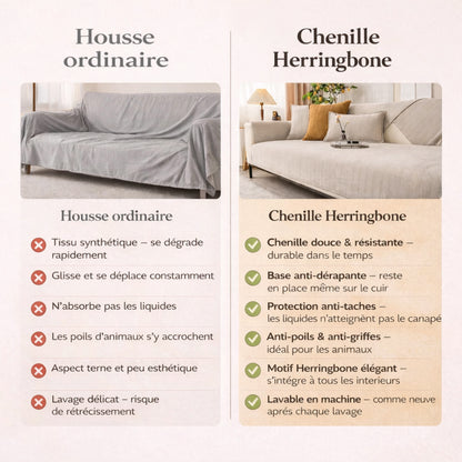 Protège-Canapé Luxueux en Chenille Herringbone