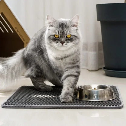 CleanPaw Max™ – Tapis de Litière Double-Couche Antidérapant & Imperméable