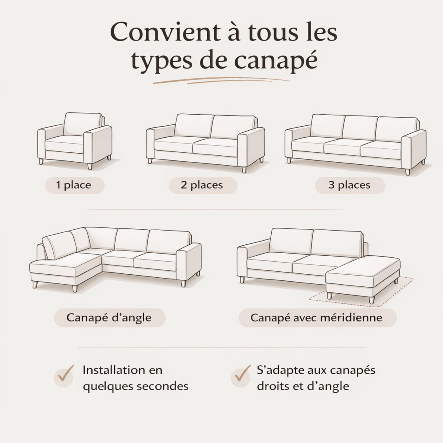 Protège-Canapé Luxueux en Chenille Herringbone