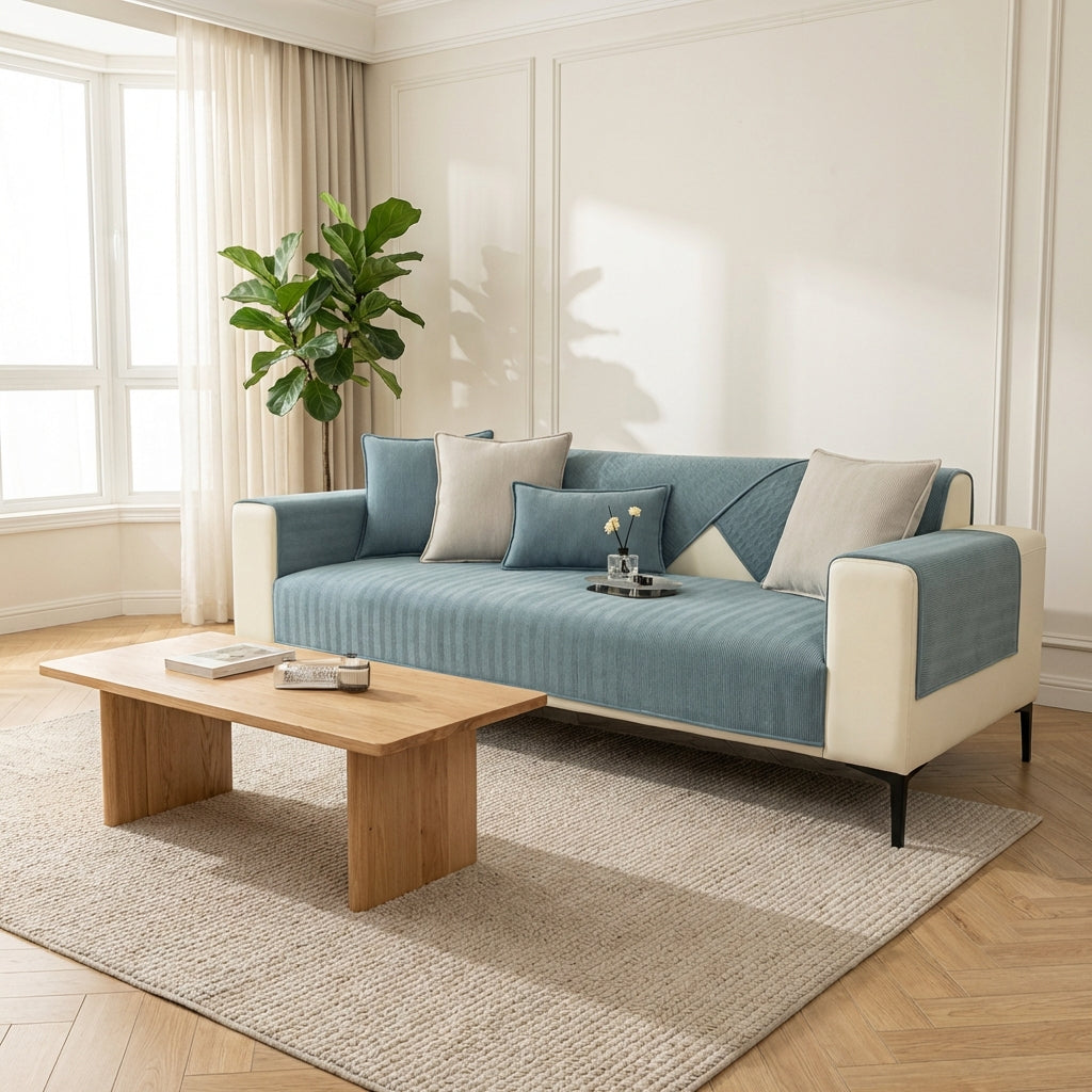 Protège-Canapé Luxueux en Chenille Herringbone